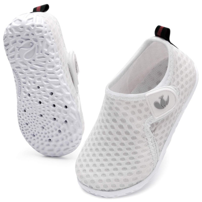 JIASUQI Baby Girls Boys Lightweight Pool Park Athletic Aqua Water Shoes Socks Dot White 6-12 Months - Image 2